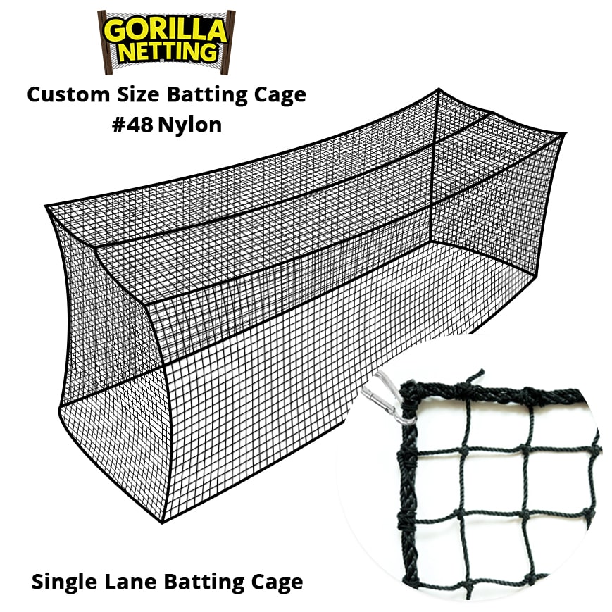 #48 Nylon Custom Batting Cage (Net Only) - GorillaNetting.com